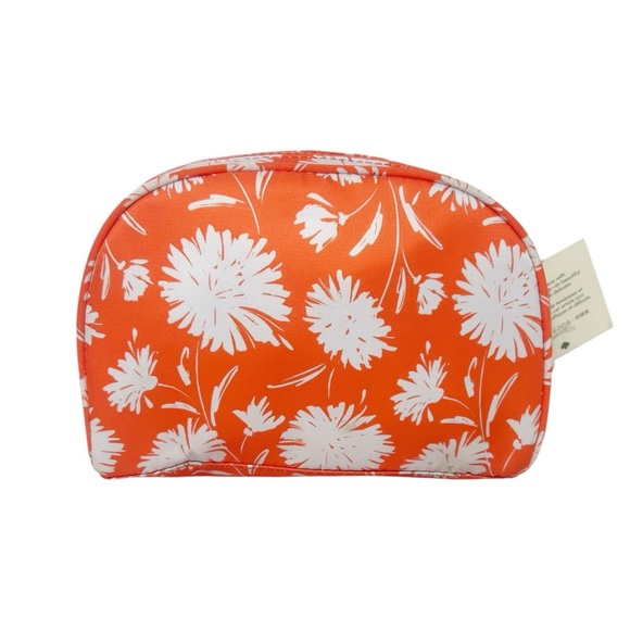 Kate Spade Jae medium dome cosmetic case in orange and white floral nylon - Picture 2 of 16